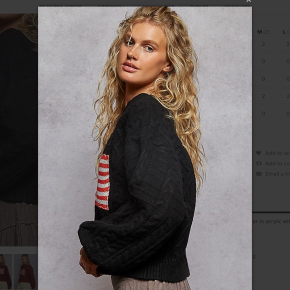 POL “ Greta “ POL Sweater with Flag and Stud Detail - Picture 3 of 6